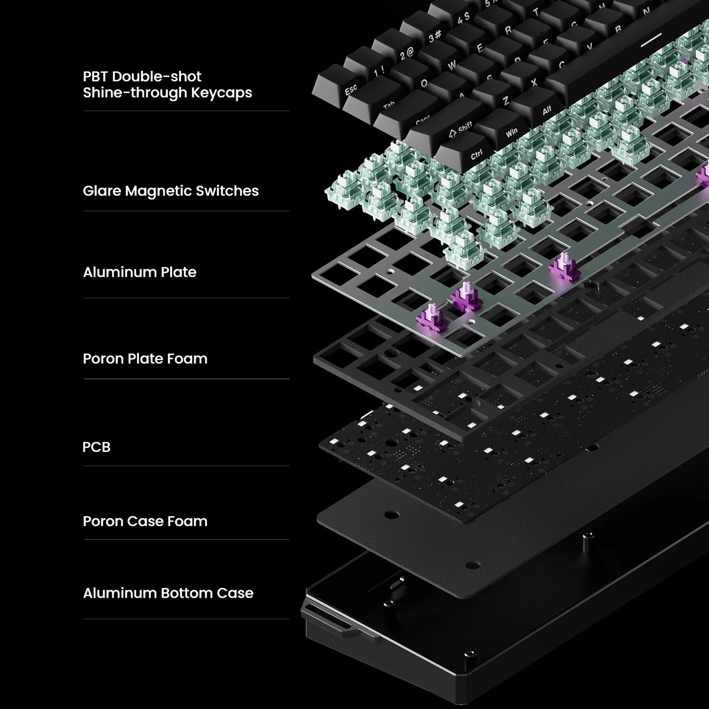Akko MonsGeek FUN60 Ultra mechanische Gaming-Tastatur, magnetische Switches, 60 %, Rapid Trigger, 8K HE/TMR, Custom-Aluminium-Tastatur für Gamer