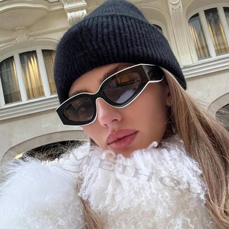 Ochelari de soare negri cu rame groase, model „Cat Eye”, pentru femei – ochelari de soare vintage la modă, ochelari clasici pentru doamne