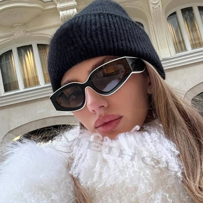 Ochelari de soare negri cu rame groase, model „Cat Eye”, pentru femei – ochelari de soare vintage la modă, ochelari clasici pentru doamne