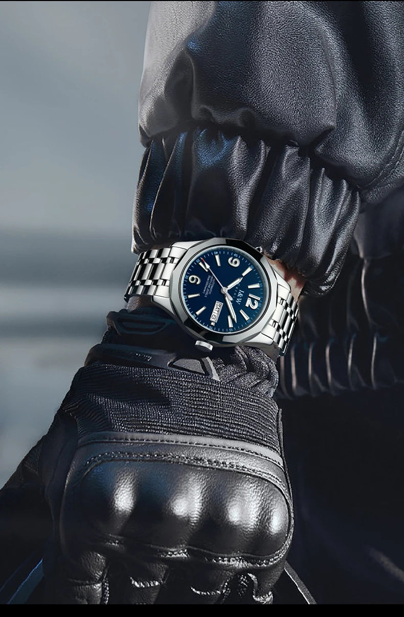 Relógio mecânico de luxo para homem Reloj CARNIVAL em tungsténio, movimento automático MIYOTA 8205, à prova de água.