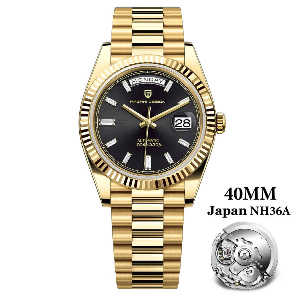 PAGANI DESIGN 2024 New DD40 NH36A Men's Watches Luxury Automatic Mechanical Watch For Men AR Sapphire Glass Date Wrist watch Men