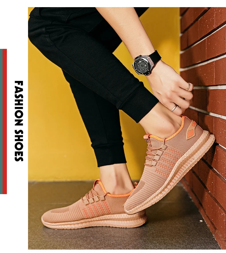 Fashion Sneakers Lightweight Men Casual Shoes Breathable Male Footwear Lace Up Walking Shoe Mens Casual Summer Shoes