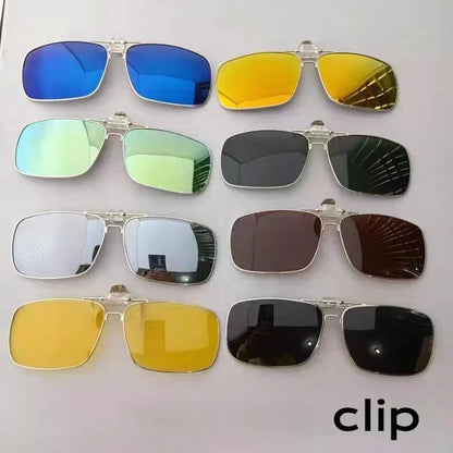Ochelari de soare REXXAR pentru bărbați, cu clemă metalică, ochelari polarizați UV400, ochelari de soare pătrați pentru femei, cu vedere nocturnă, pentru șofat