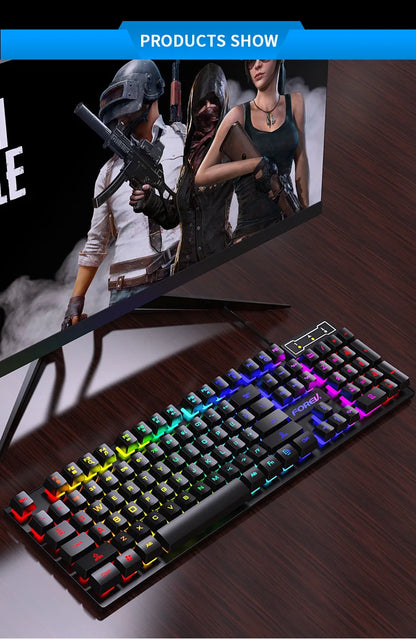 RGB Wired Mechanical Keyboard 104 Keys of Backlit Key Caps Gaming and Office Keyboard For Microsoft Windows and Apple IOS System