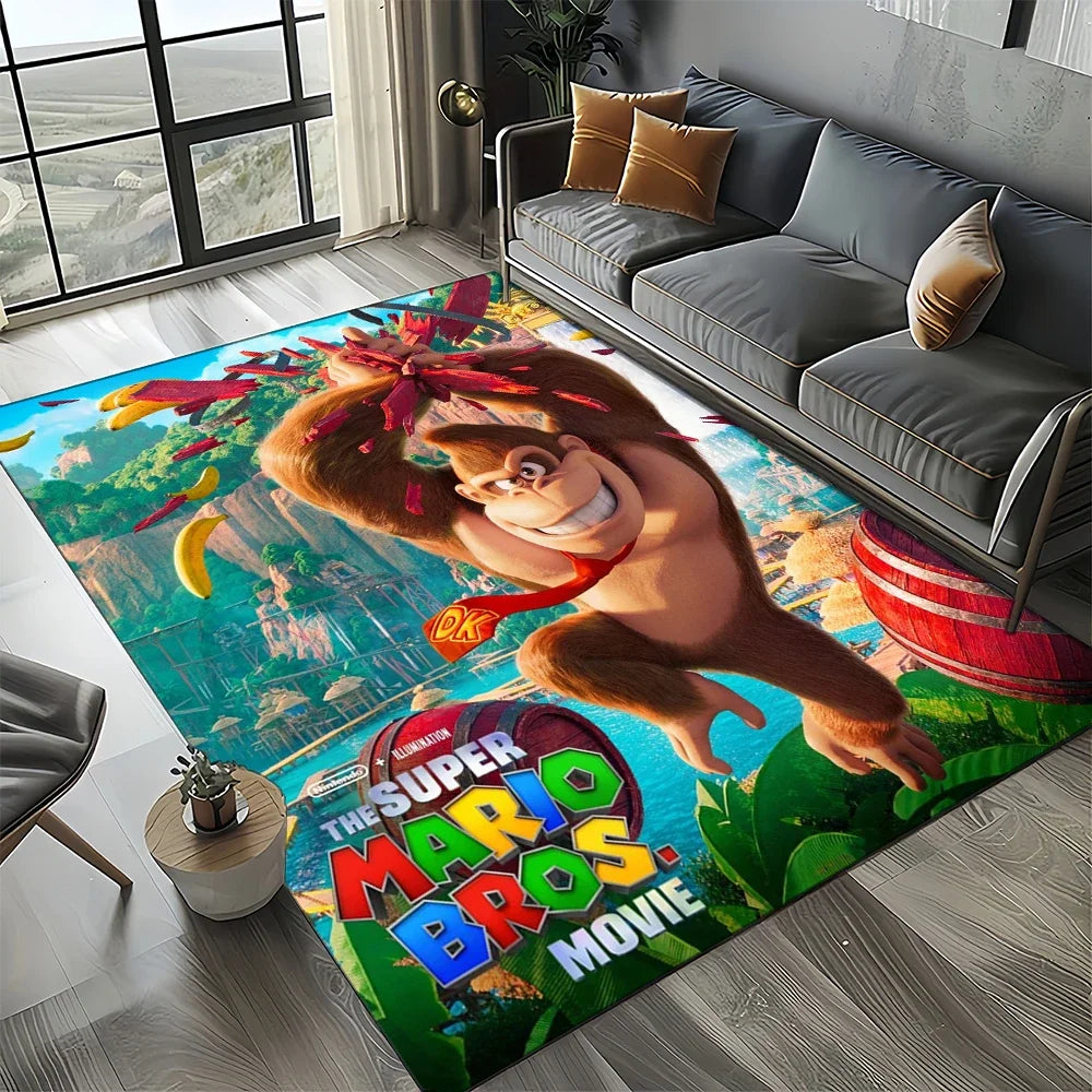 Covor cu motiv retro Mario, covor pentru sufragerie, dormitor, canapea, preș de intrare, decor, covoraș de joacă pentru copii