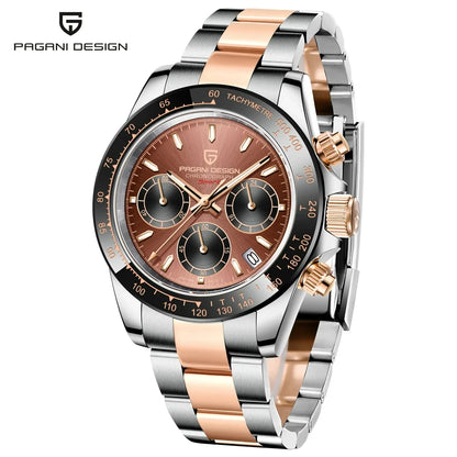 montre chronographe pour homme PAGANI DESIGN– Montre-bracelet à quartz de luxe, lumineuse et étanche.