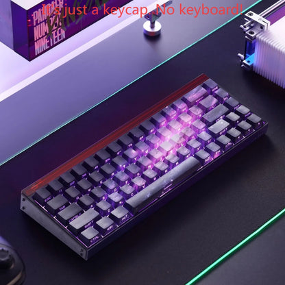 Keycap PBT trasparenti Cherry con incisione laterale e sfumatura Purple Galaxy, 135 tasti, compatibili con tastiere meccaniche 60/64/84/98/108