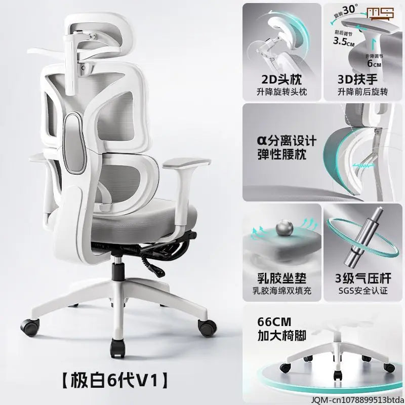 Comfortable Ergonomic Study Chair, Waist Support for Long Periods of Sitting, Lift Chair, Home Computer Swivel Office Chair