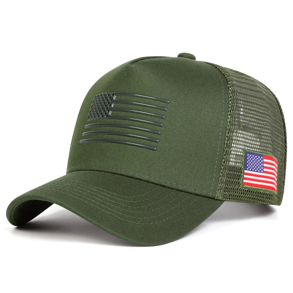 Unisex American Flag Embroidery Baseball Net Caps Spring and Summer Outdoor Adjustable Casual Hats Sunscreen Hat Sports Cap