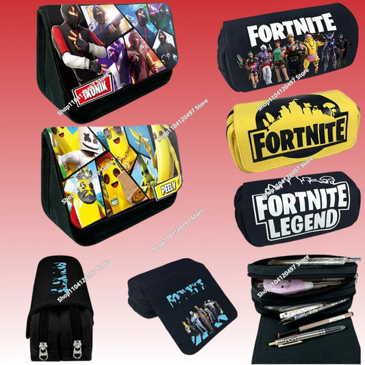 Anime Pencil Bag Kawaii Fortnite Pencil Case, Large Capacity Waterproof Handheld Cosplay Pencil Pouch, Office Stationery Gift Toy
