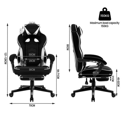 WOLTU Racing Gaming Chair Swivel Desk Office Computer Chair Sports Seat with Headrest Lumbar Cushion Footrest Gamer Chair