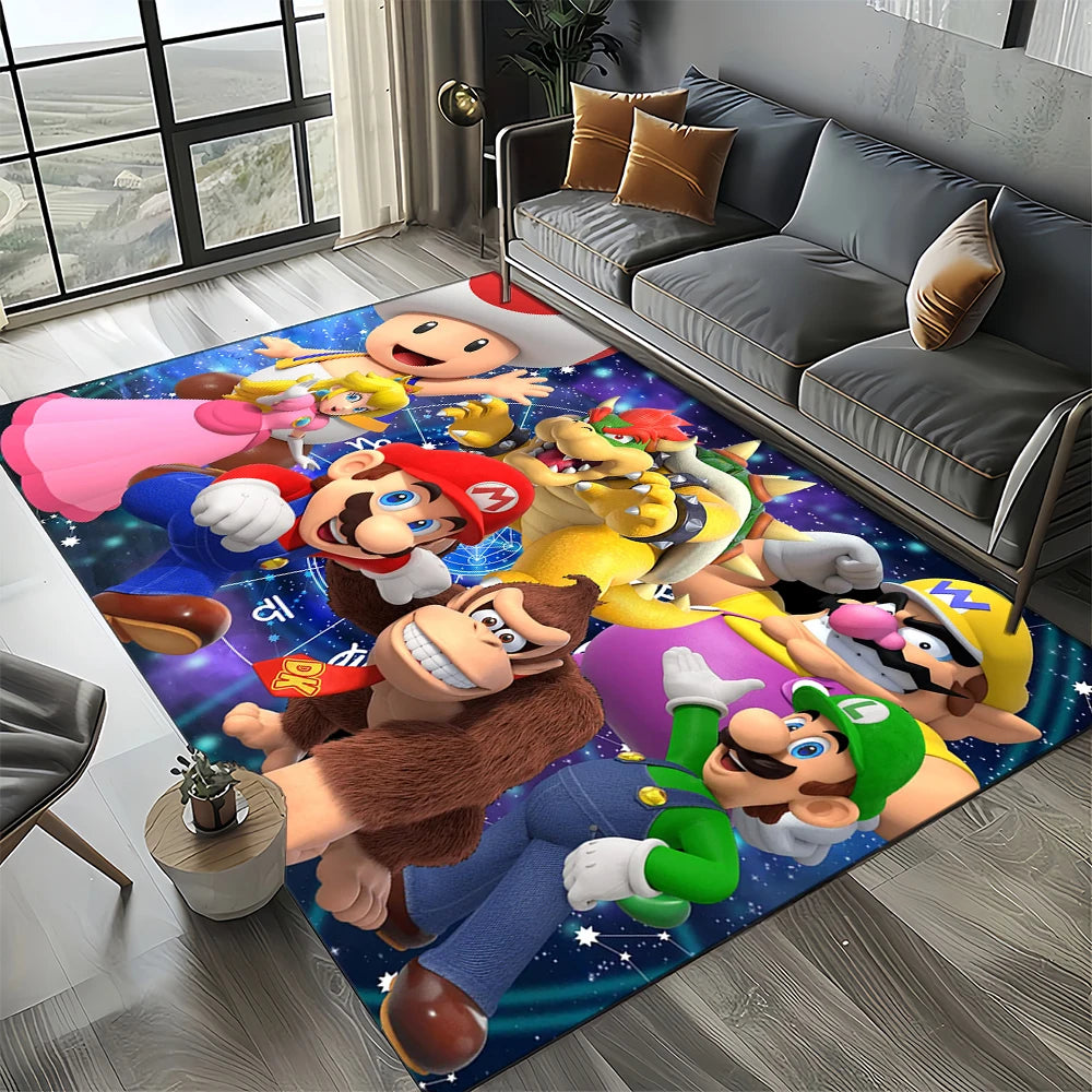 Covor cu motiv retro Mario, covor pentru sufragerie, dormitor, canapea, preș de intrare, decor, covoraș de joacă pentru copii