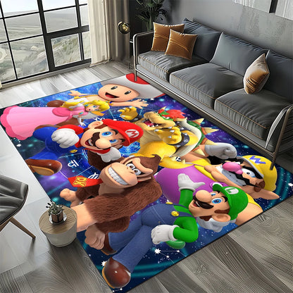 Covor cu motiv retro Mario, covor pentru sufragerie, dormitor, canapea, preș de intrare, decor, covoraș de joacă pentru copii