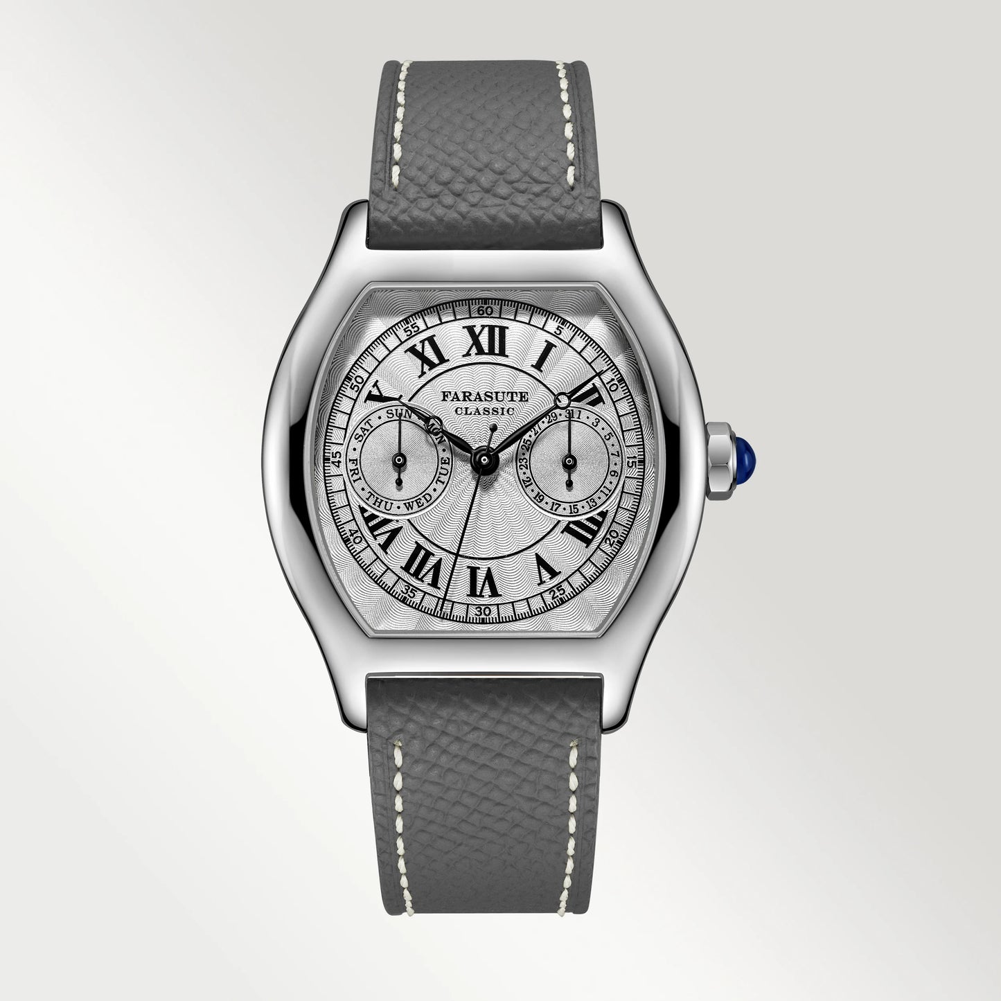 FARASUTE 36mm Luxury Retro Men Quartz Watch VH64 Movement Stainless Steel Sports Fashion Sapphire Glass Waterproof Watch Relogio