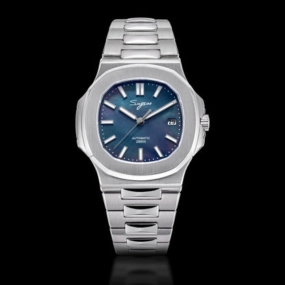Orologio da uomo Sugess automatico meccanico, movimento Miyota 9015, quadrante MOP, luminoso, impermeabile 5bar, bracciale di lusso S466