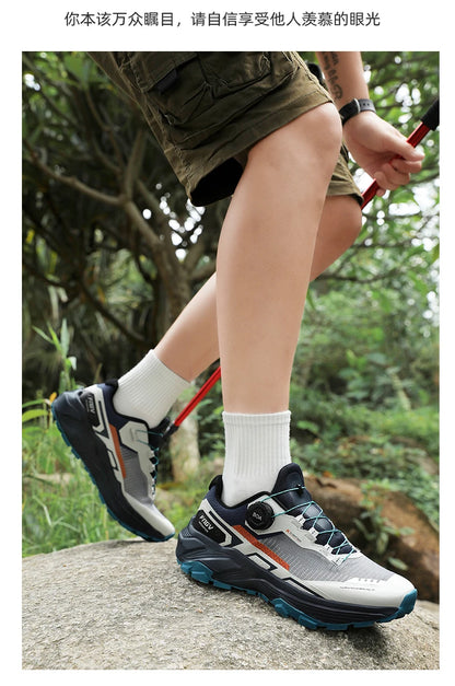 Zapatillas de running para hombre de primavera y verano, calzado de senderismo para exteriores, zapatillas de trail resistentes al desgaste con cierre BOA, transpirables, de estilo deportivo y casual