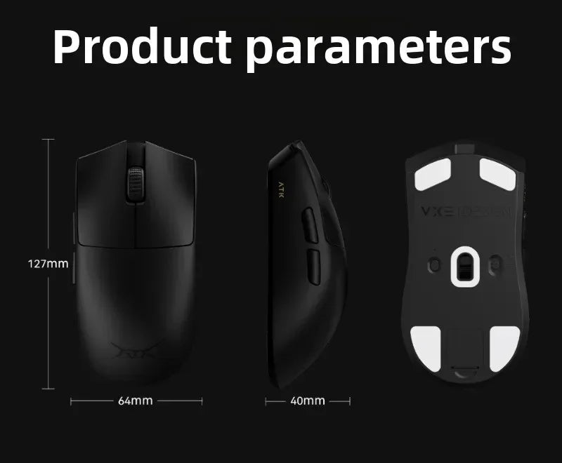 Novi ATK X1 SE Starlight bežični lagani miš PAW3395 26K DPI, upravljački program za Hub stranicu, 1000Hz, gaming miš, dodatna oprema za PC igrače