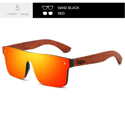 Ochelari de soare DUBERY din lemn, polarizați, cu protecție UV400, pentru bărbați și femei, 6 culori, modelul 219