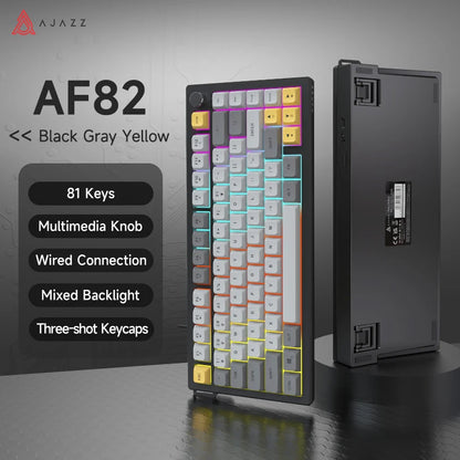 Tastiera AJAZZ AF82 Office Low Profile RGB cablata/wireless da gaming, layout 75% con 82 tasti, batteria 4000mAh per Win/Mac