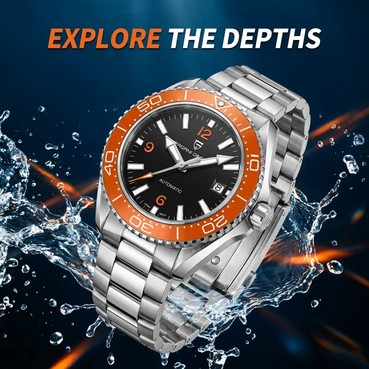 Pagani Design New Top Men's Mechanical Watch Luxury Sapphire Stainless Steel 100m Waterproof Ceramic Bezel Automatic Watch