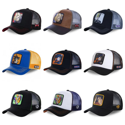 ALL Styles Dragon Ball Baseball Cap Snapback Peaked Cap Men's Embroidery Hip-Hop Cap Style Sun Visor Adjustable Trucker Mesh Cap