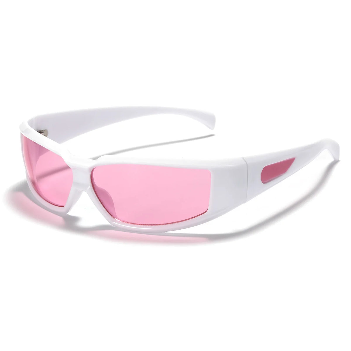KLASSNUM Ochelari pentru femei Y2k Ochelari de soare la modă pentru bărbați, cu un design futurist și tehnologic Ochelari de soare argintii și roz pentru fete, cu protecție UV400