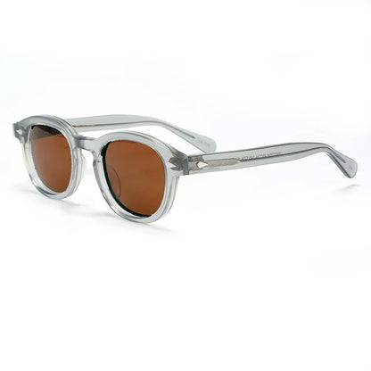 Ochelari de soare polarizați pentru bărbați și femei, stil Johnny Depp Lemtosh, ochelari de soare retro cu ramă rotundă din acetat și lentile UV400, Oculos