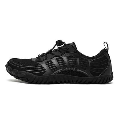 HOBIBEAR Wide Toe Barefoot Sneakers, Unisex Non-Slip Outdoor Athletic Shoes with Elastic Band, Beach Sneakers