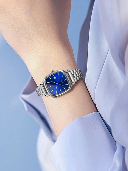 Elegant and fashionable women's watch brand, luxury quartz watch, stainless steel calendar face, couple's women's style
