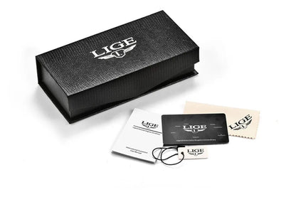 Relógio para homem LIGE – Cronógrafo de quartzo de luxo, resistente à água (3 bar), com ponteiros luminescentes – Ideia para presente (caixa incluída)
