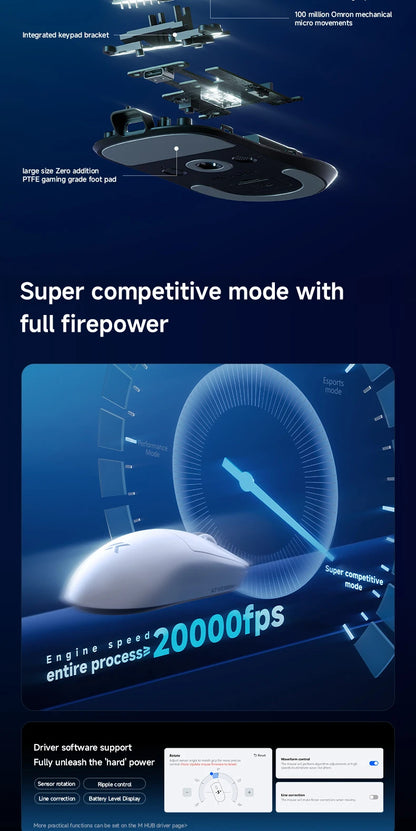 MCHOSE A7 V2 Ultra / Pro lätt trådlös gamingmus Dual 8000Hz PAW3950 TI 42000DPI för PC och e-sportspelare