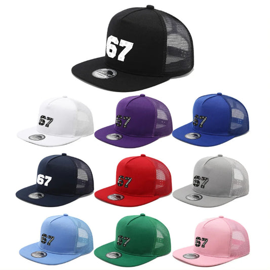 1PC Practical 67 Star Hat! Mesh breathable+flat eave decoration for face shape, essential for commuting