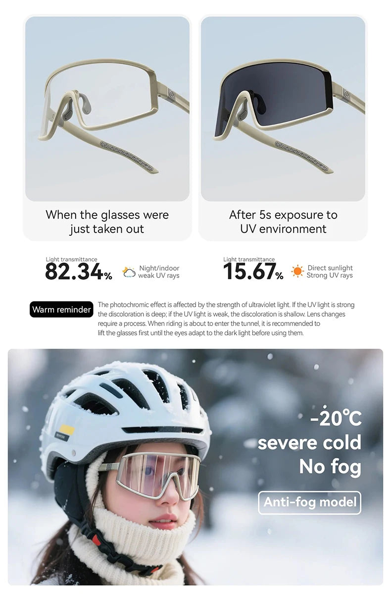 Ochelari de ciclism ROCKBROS: ochelari de soare polarizați, fotocromatici, anti-ceață, ochelari de protecție rezistenți la vânt, ochelari sportivi pentru MTB și biciclete de șosea