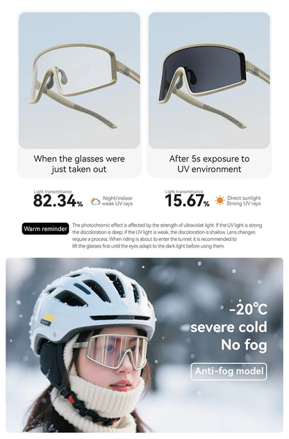 Ochelari de ciclism ROCKBROS: ochelari de soare polarizați, fotocromatici, anti-ceață, ochelari de protecție rezistenți la vânt, ochelari sportivi pentru MTB și biciclete de șosea