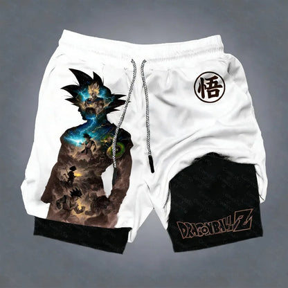 Dragon Ball Goku Unisex Harajuku Anime Printed 2026 Καλοκαιρινό νέο προϊόν Φαρδύ αθλητικό αναπνέον σορτς διπλής στρώσης γρήγορου στεγνώματος