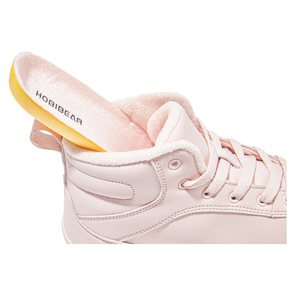 HOBIBEAR Unisex-Barfußschuhe für den Winter, Damen und Herren, breite Zehenkappe, mit Kunstfell gefüttert, Knöchel-Sneaker, Schnürschuhe aus Kunstleder