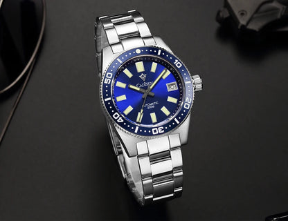 CADISEN New 38mm Diver Mens Watch Japan 8215 Automatic Mechanical Sapphire Glass Date Luminous 100M Waterproof Wrist watch Men