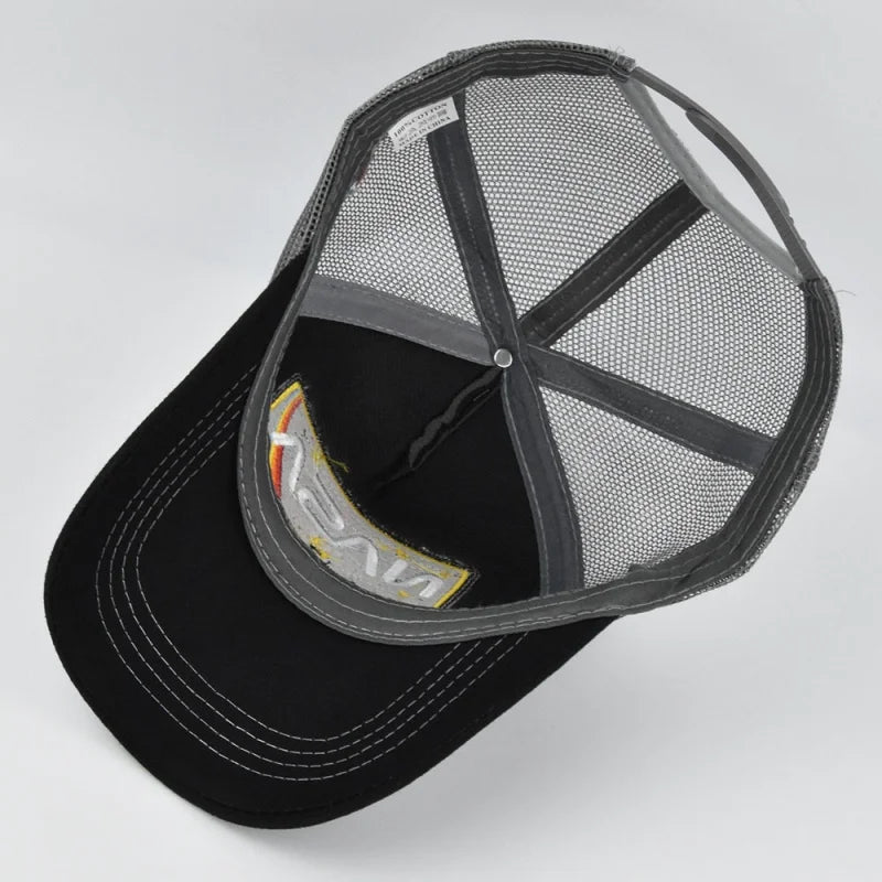New 3D premium NASA embroidered baseball cap, summer color blocked mesh cap, men's and women's outdoor casual duckbill cap