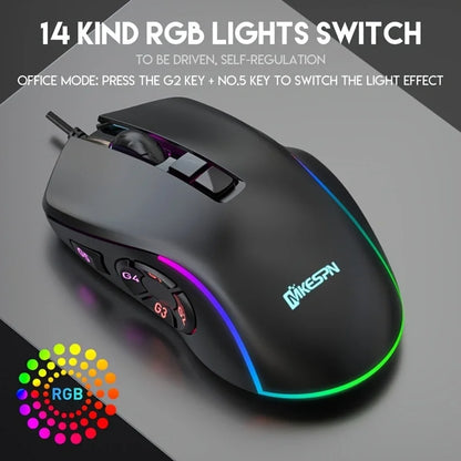 10 key macro programming custom RGB game wired mouse laptop desktop computer wired mouse external