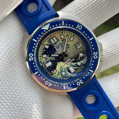 STEELDIVE SD1970J Kanagawa Turtle Full Luminous Dial Ceramic Bezel NH35 Automatic STEELDIVE Official Store Men's Dive Watch
