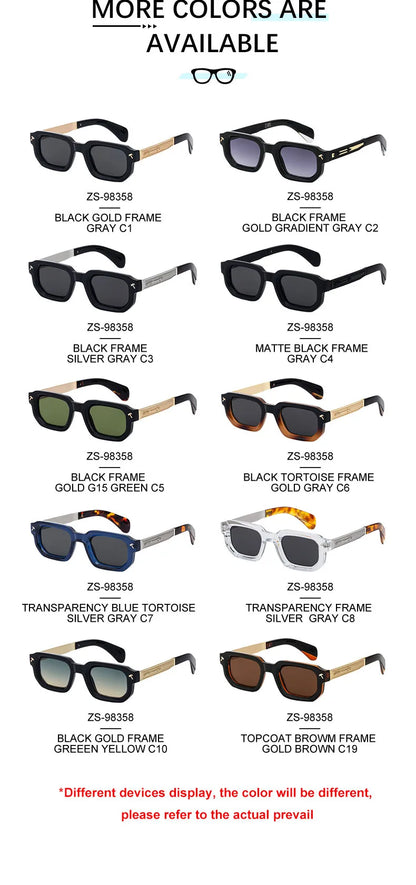 Ochelari de soare polarizați, pătrați, în stil punk, pentru bărbați, de marcă de lux, clasici, dreptunghiulari, cu protecție UV400, pentru șofat, la modă, pentru activități în aer liber