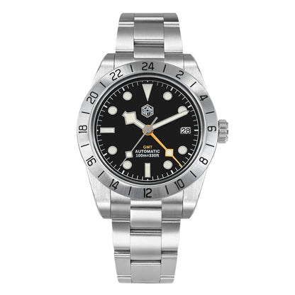San Martin New 39mm NH34 BB GMT Automatic Mechanical Watch Sport Watch Sapphire Luminous Waterproof 100m for Men Watch SN0054