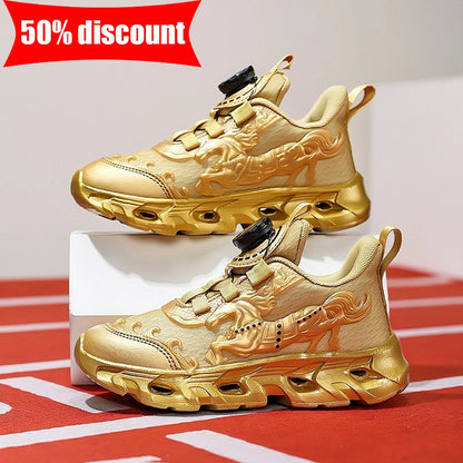 Children's Sports Shoes Fashionable Mesh Campus Student Cushioning Training Shoes New Breathable Non-Slip Daily Jogging Shoes
