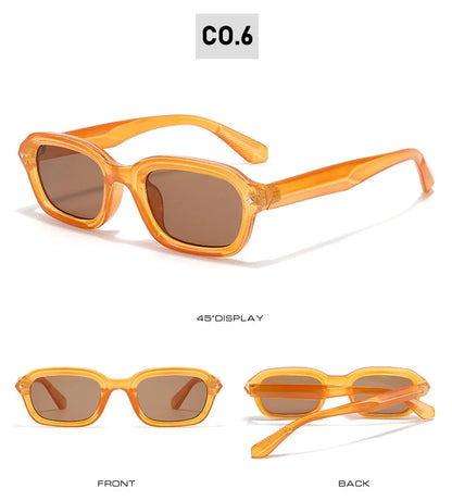 BOYSEEN Ochelari de soare de plajă pentru bărbați, de vară, portocalii, UV400, ochelari de soare punk cu ramă îngustă și formă pătrată