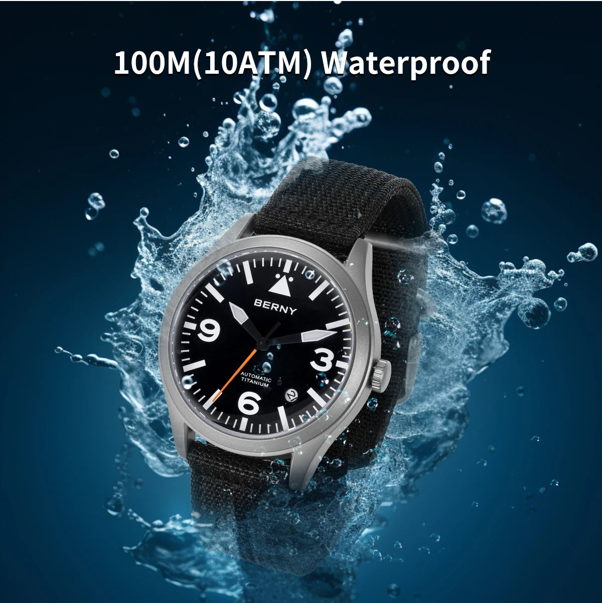 BERNY Full Titanium Automatic Watch for Men Sapphire AR Coated 10Bar Supper Luminous Men Wristwatch Sports Aviation Men Watches