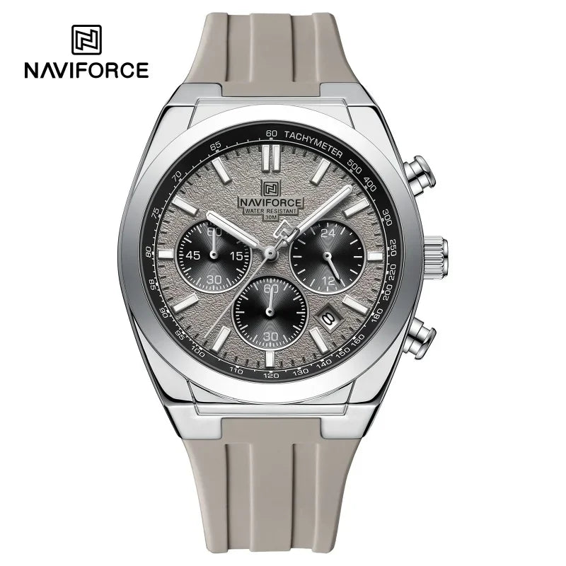 NAVIFORCE Herrenarmbanduhr – Luxuriöser und sportlicher Stil, Quarzwerk, 24-Stunden-Anzeige, Datumsfenster, Chronograph, wasserdicht – Geschenkidee für Herren