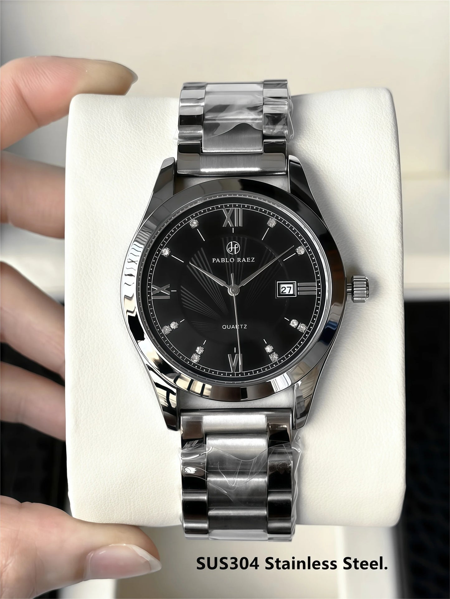 PABLO RAEZ Real Photos Brand Luxury Men's Watches Waterproof Luminous Date Watch Stainless Steel Fashion Quartz Man Wristwatch