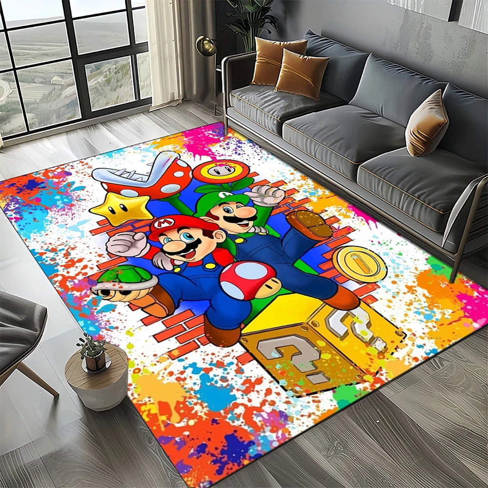 Covor cu motiv retro Mario, covor pentru sufragerie, dormitor, canapea, preș de intrare, decor, covoraș de joacă pentru copii