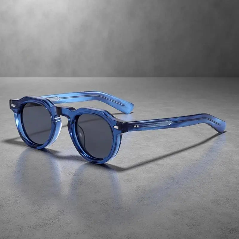 HBK Vintage – Ochelari de soare simpli, rotunzi, pentru bărbați, cu ramă mică, din acetat de înaltă calitate; ochelari de soare pentru femei, pentru petreceri, călătorii și activități în aer liber