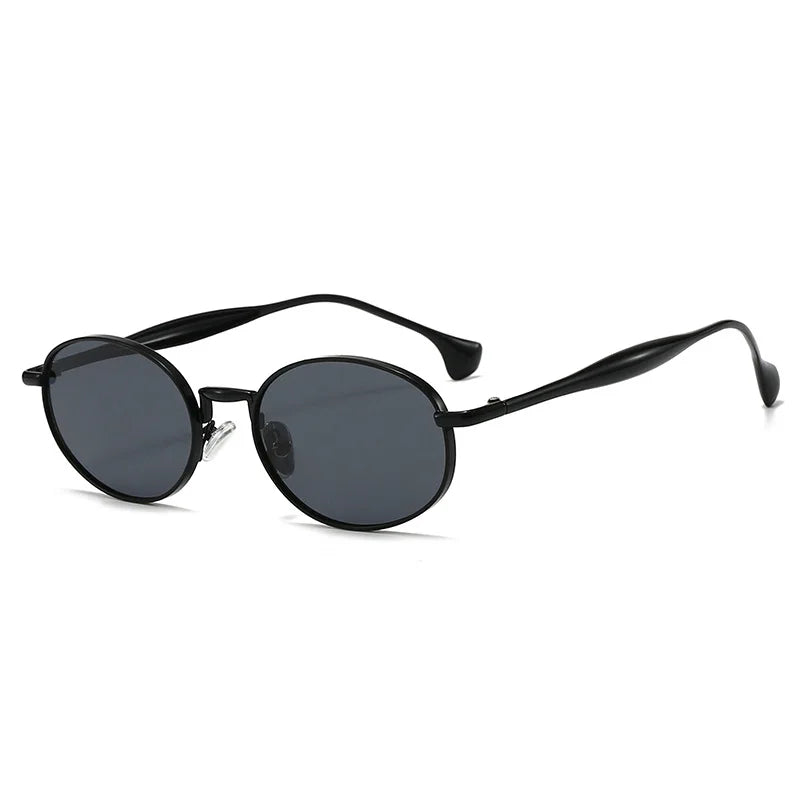 Ochelari de soare cu lentile ovale metalice, protecție UV, ramă mică în stil retro, ochelari de soare clasici de marcă, creație de designer, pentru femei și bărbați